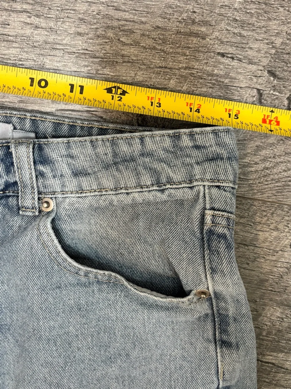 Refuge High Waisted Wide Leg Denim Jorts Faded Black Skater Baggy Shorts S/P Y2K
